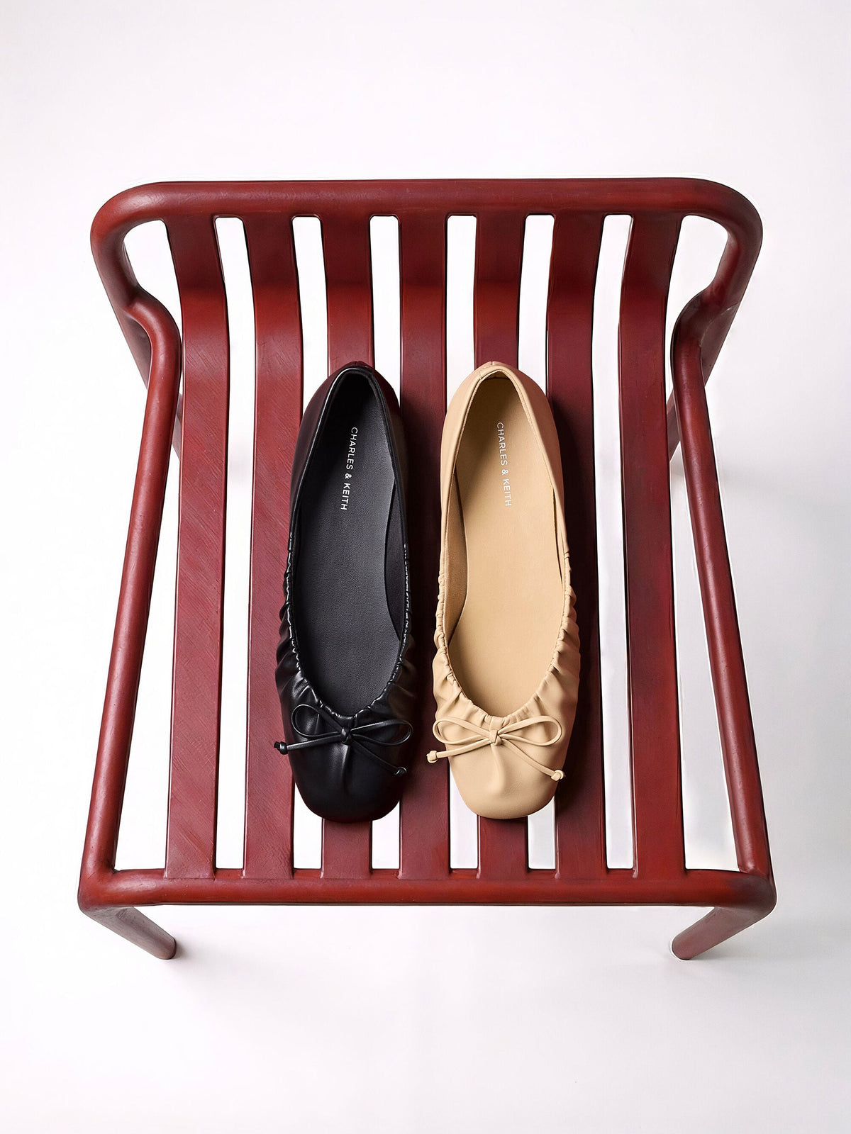 CHARLES & KEITH Special Offer | Ruched Bow Ballet Flats - Sand