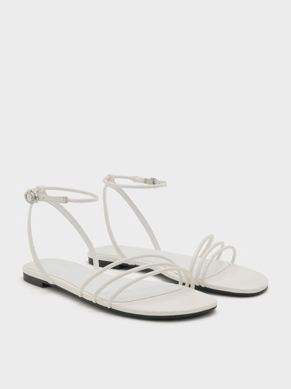 CHARLES & KEITH Featured | Triple-Strap Sandals - White