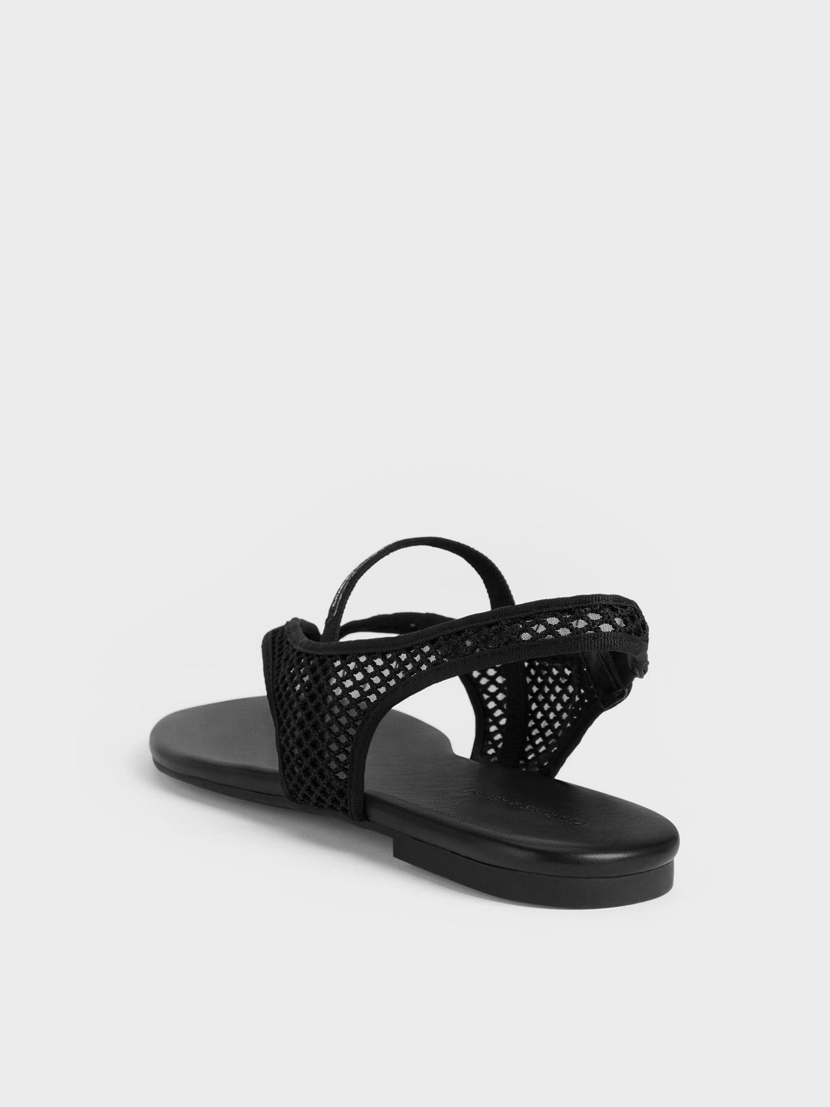 CHARLES & KEITH Sale | Ellory Mesh Thong Slingback Sandals - Black Textured