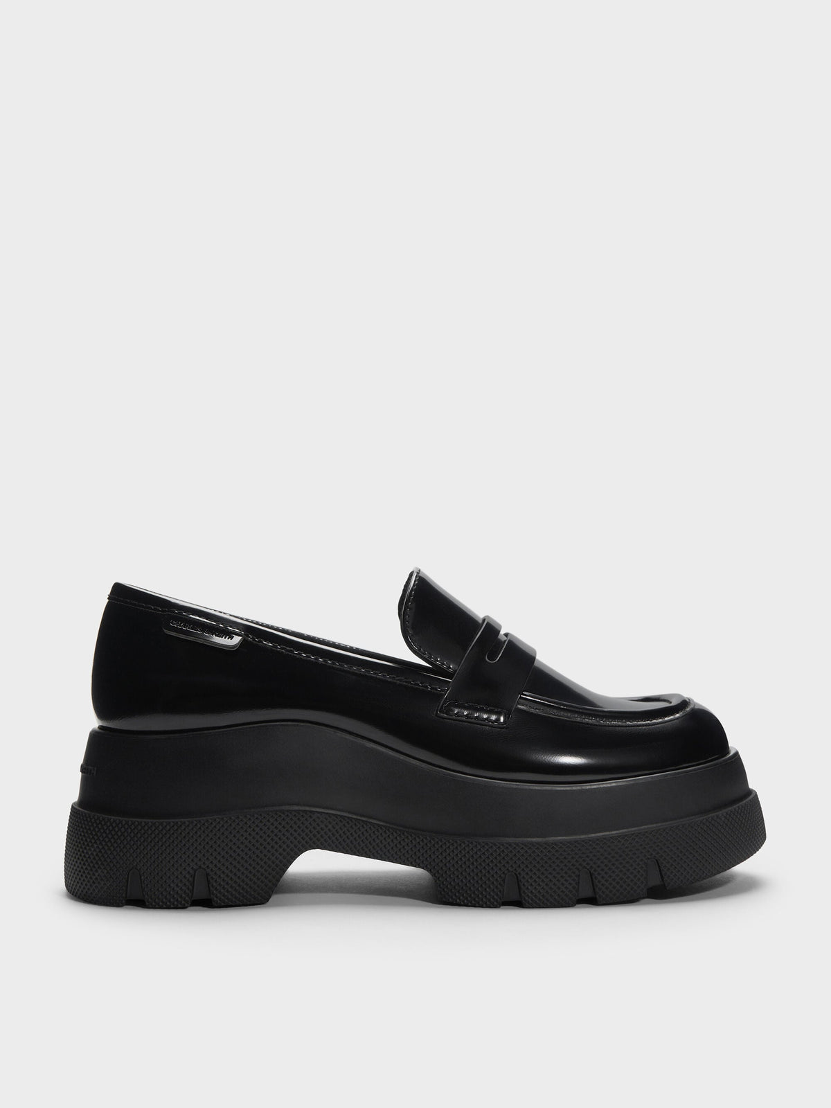 CHARLES & KEITH Latest | Leoi Platform Penny Loafers - Black Box