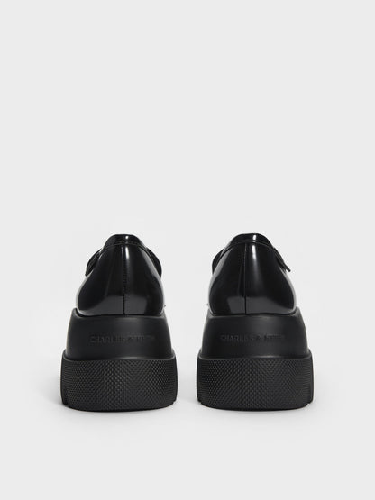 CHARLES & KEITH Latest | Leoi Platform Penny Loafers - Black Box