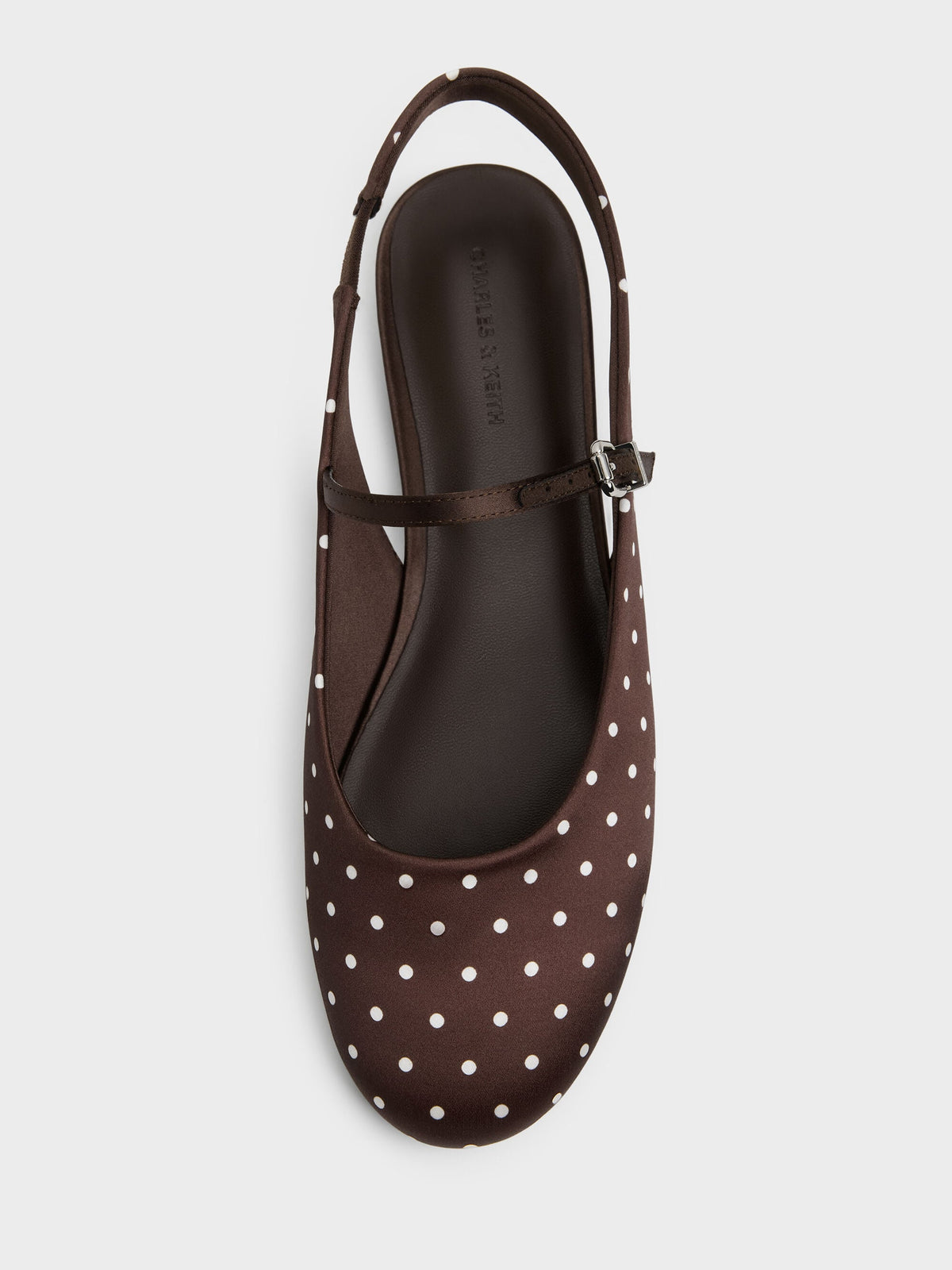 CHARLES & KEITH Best Price | Imani Polka-Dot Slingback Flats - Dark Brown Textured