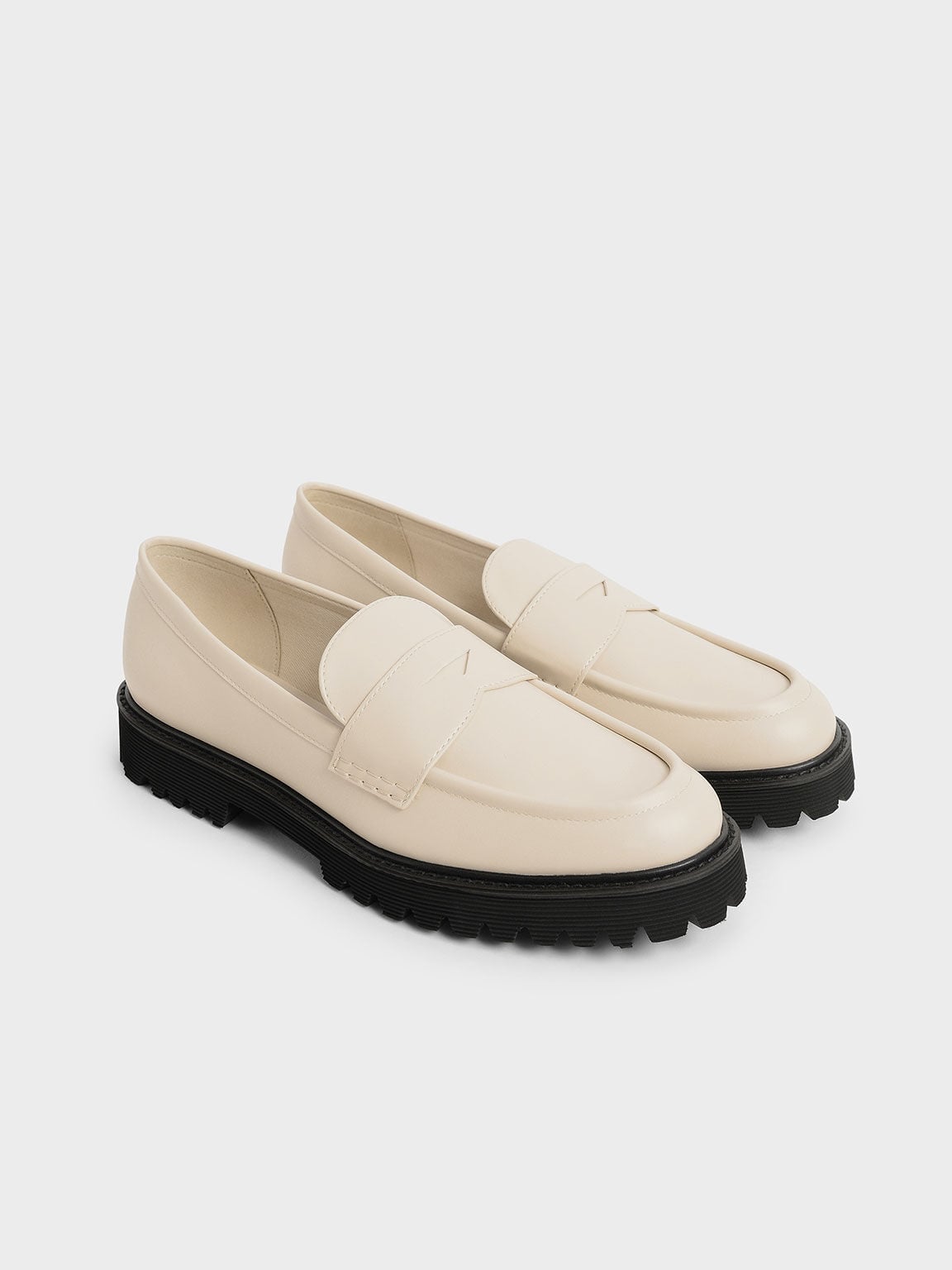 CHARLES & KEITH Special Offer | Chunky Penny Loafers - Chalk