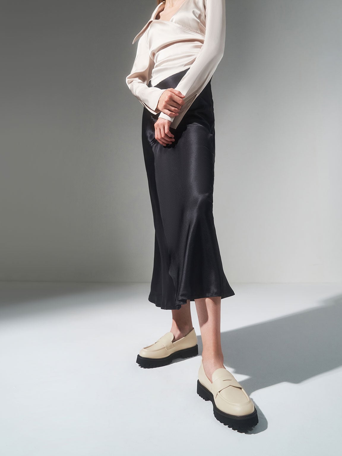 CHARLES & KEITH Special Offer | Chunky Penny Loafers - Chalk