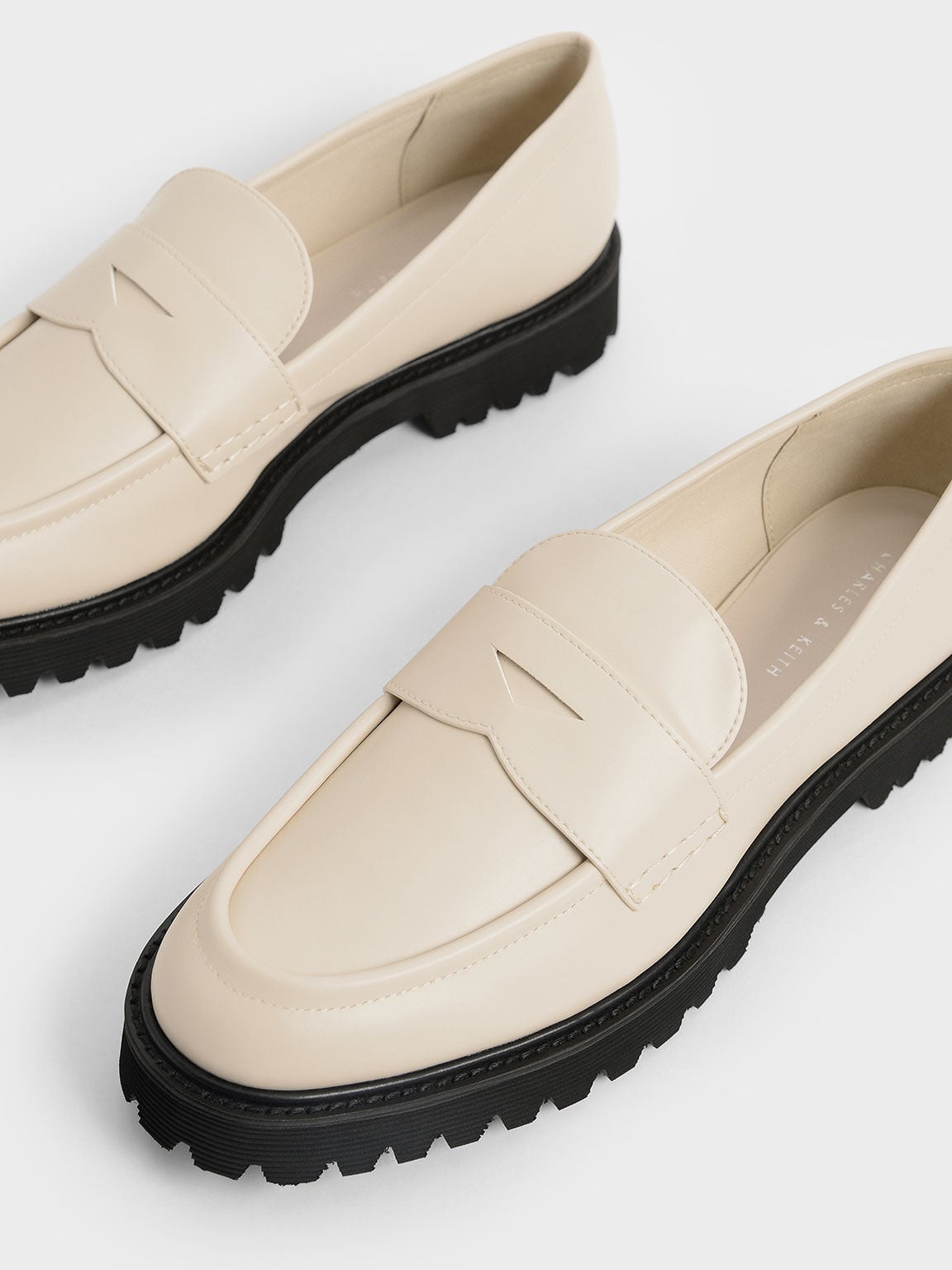 CHARLES & KEITH Special Offer | Chunky Penny Loafers - Chalk