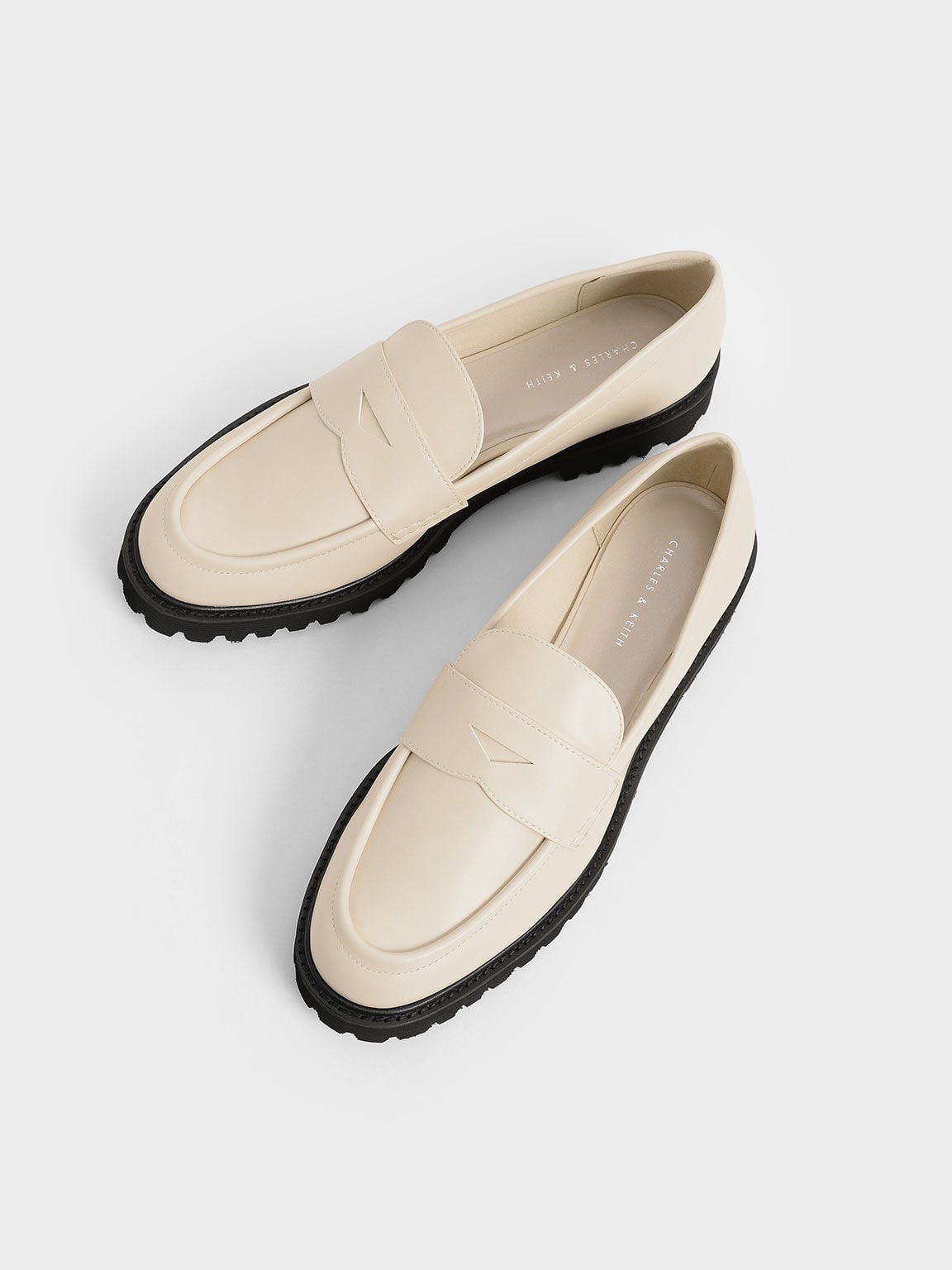 CHARLES & KEITH Special Offer | Chunky Penny Loafers - Chalk