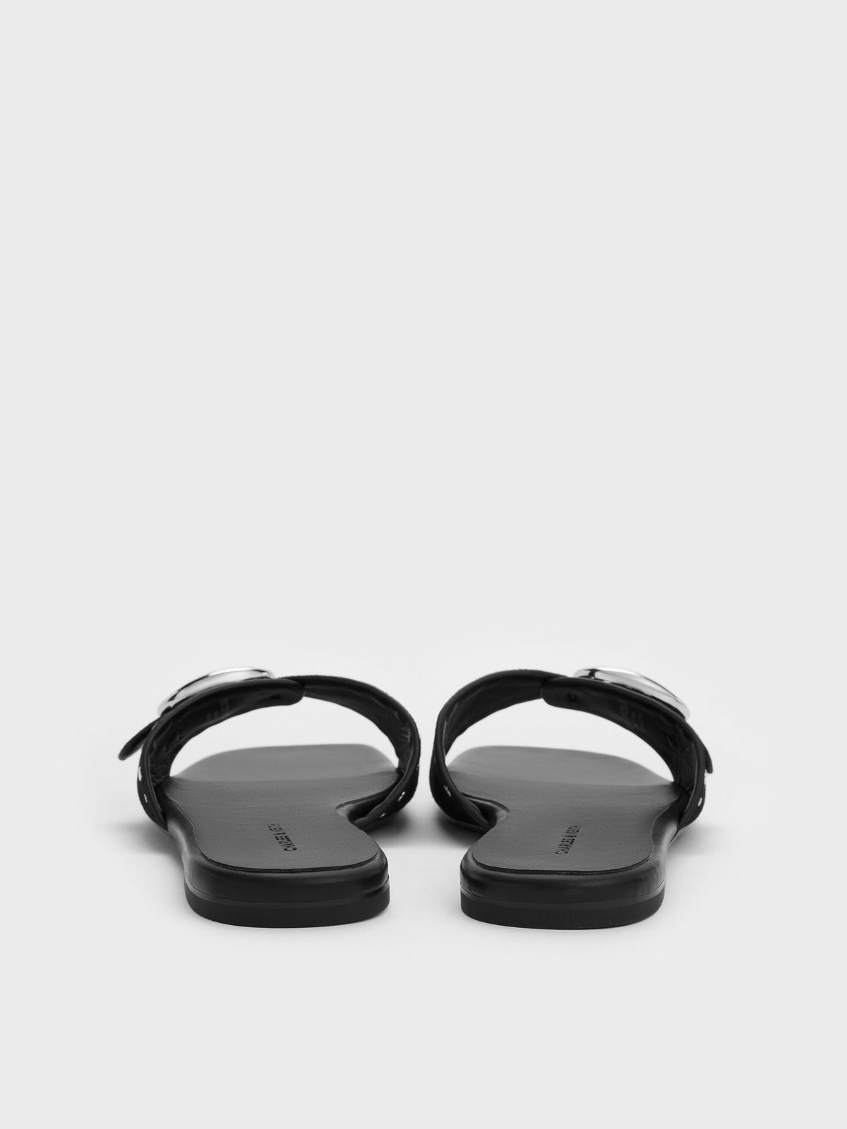 CHARLES & KEITH Hot Sale | Studded Buckled Slide Sandals - Black