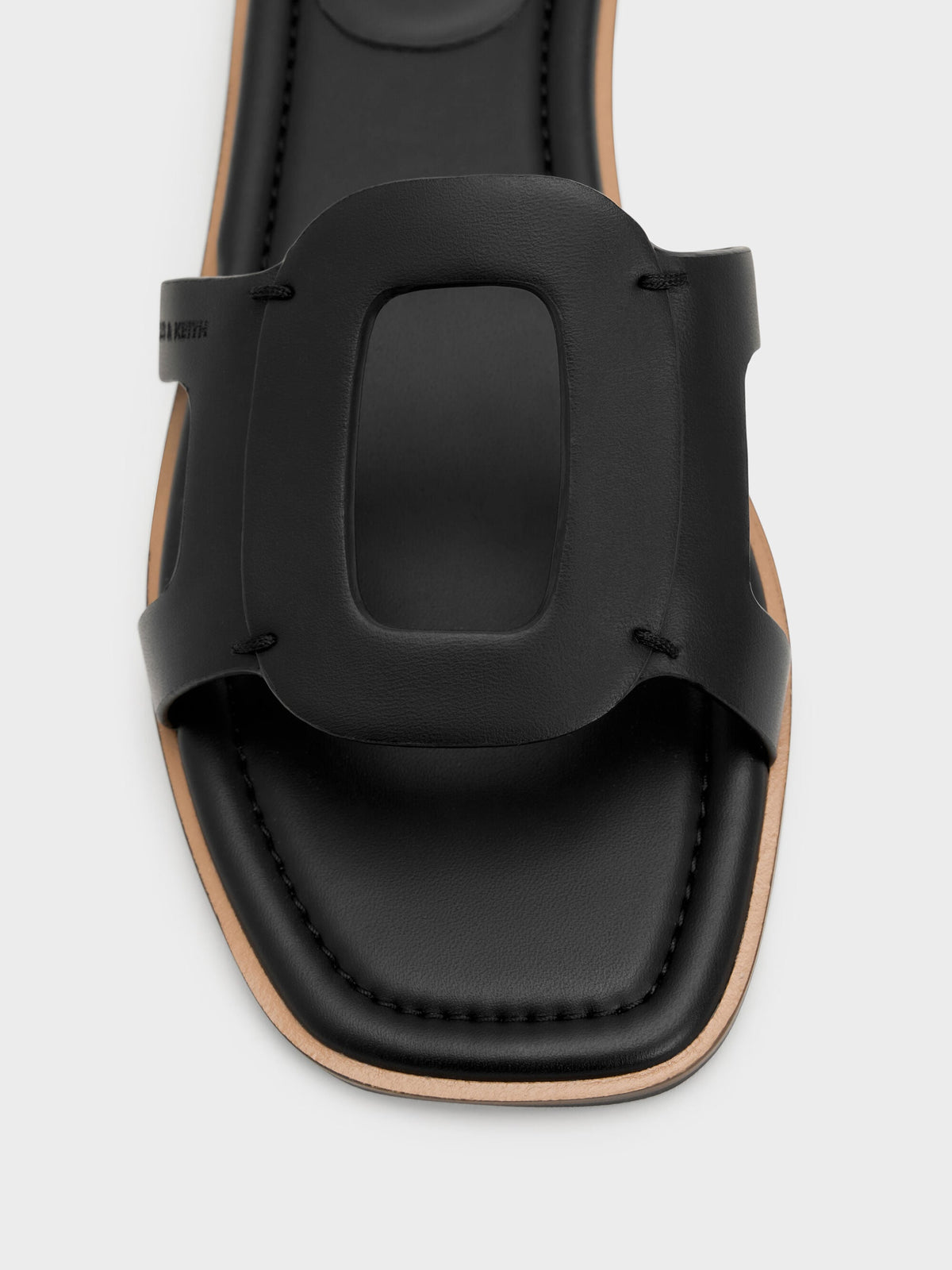 CHARLES & KEITH Trusted | Easley Cut-Out Slide Sandals - Black