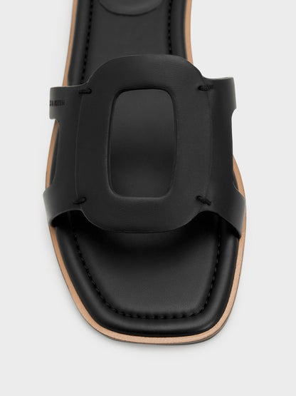 CHARLES & KEITH Trusted | Easley Cut-Out Slide Sandals - Black
