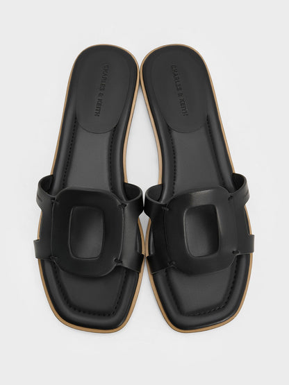 CHARLES & KEITH Trusted | Easley Cut-Out Slide Sandals - Black