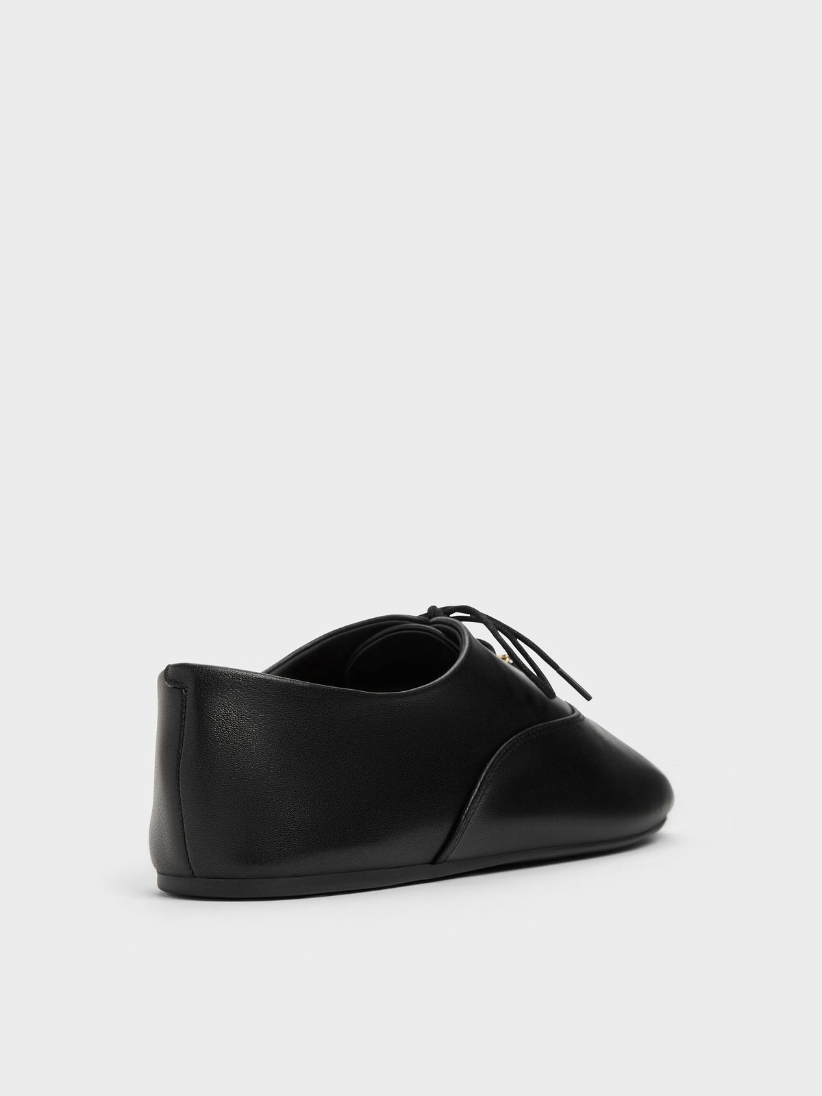 CHARLES & KEITH Value | Pippa Leather Derby Flats - Black