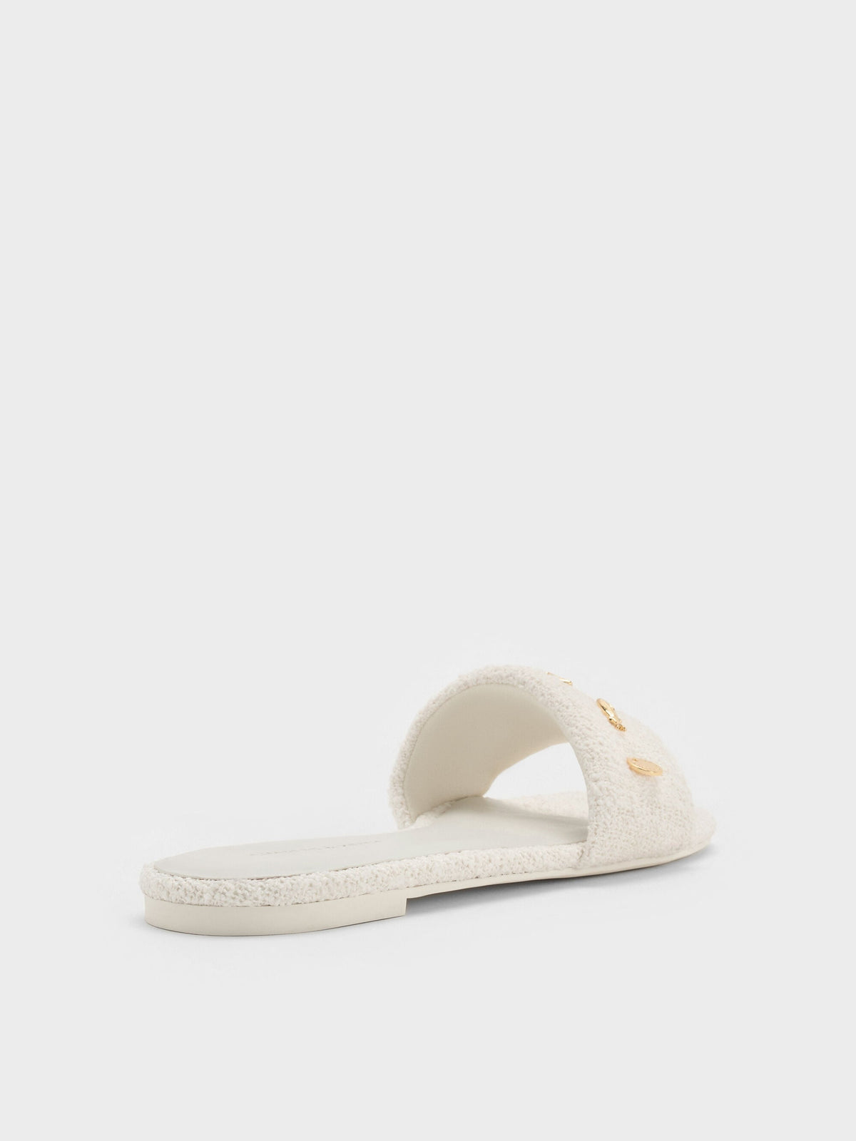 CHARLES & KEITH Great Value | Tweed Beach Slide Sandals - Chalk