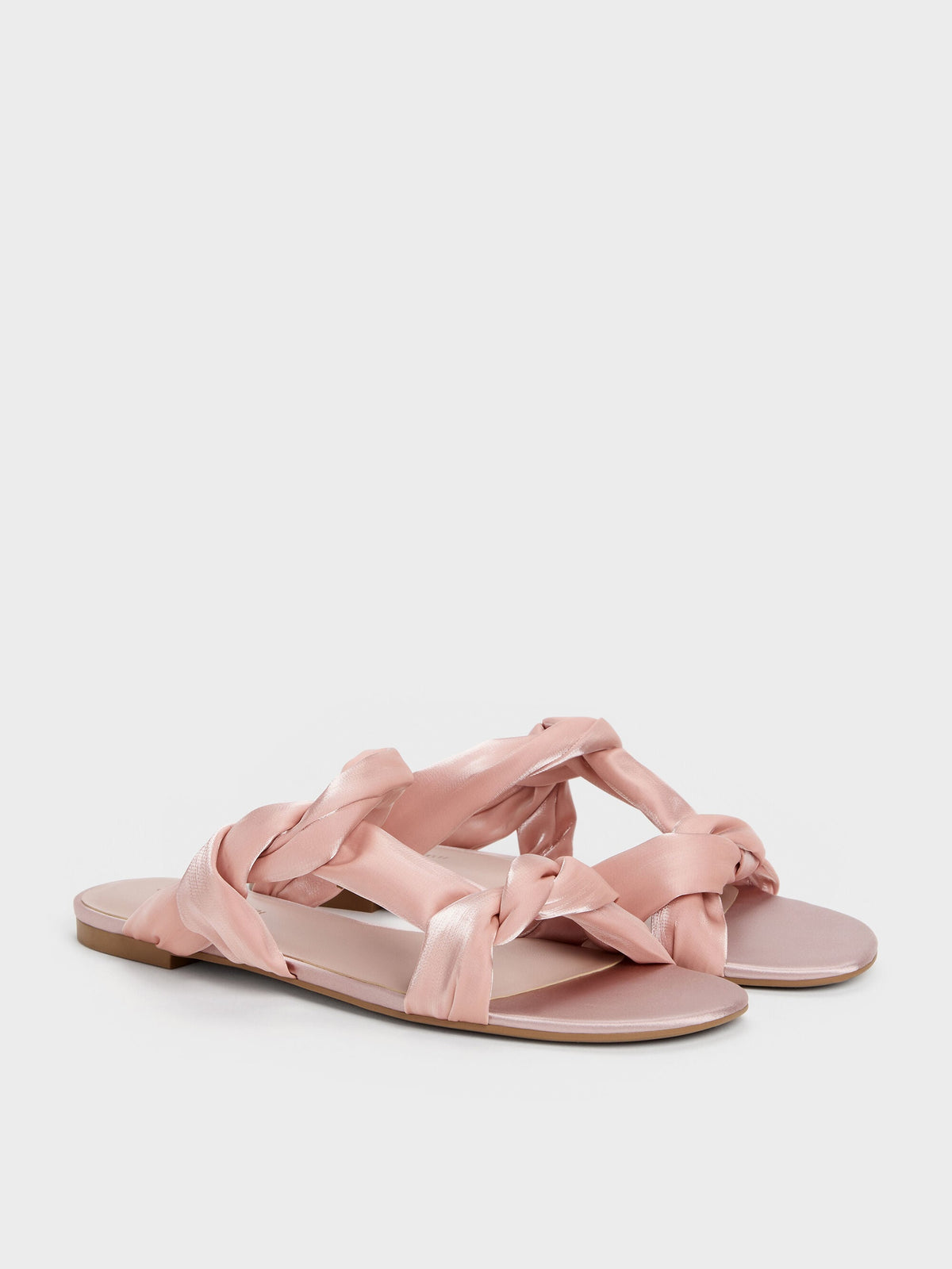 CHARLES & KEITH Hot Sale | Ruched-Strap Slide Sandals - Light Pink