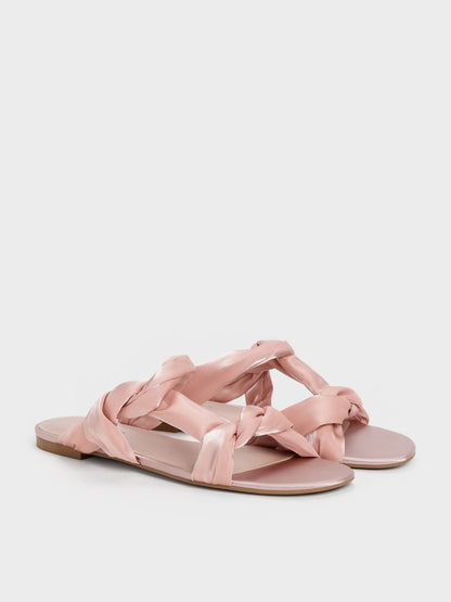 CHARLES & KEITH Hot Sale | Ruched-Strap Slide Sandals - Light Pink