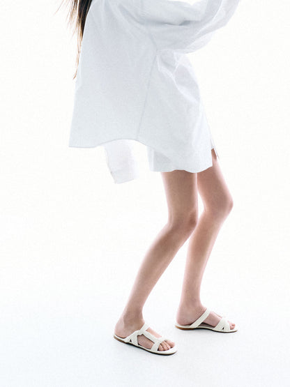 CHARLES & KEITH Smart Buy | Ruched-Strap Slide Sandals - White