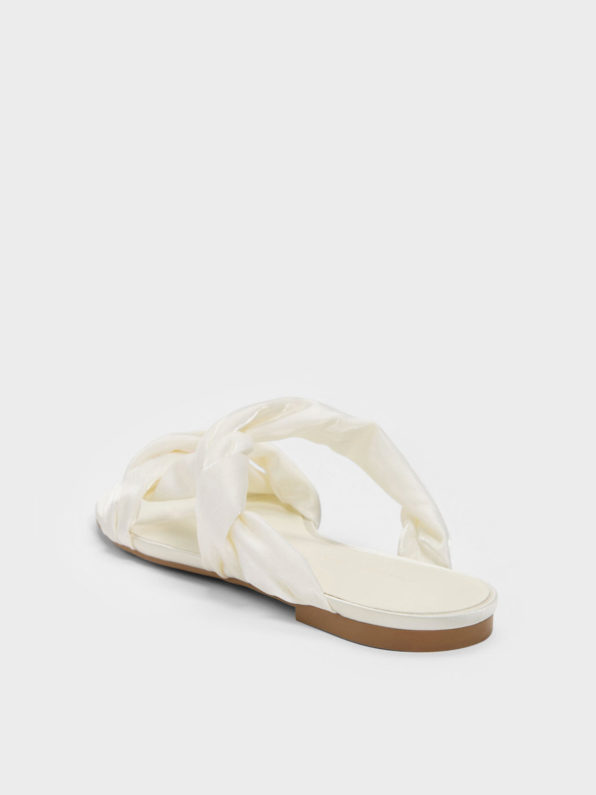 CHARLES & KEITH Smart Buy | Ruched-Strap Slide Sandals - White