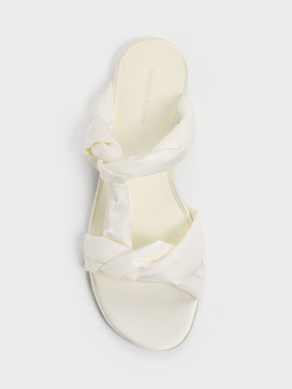 CHARLES & KEITH Smart Buy | Ruched-Strap Slide Sandals - White