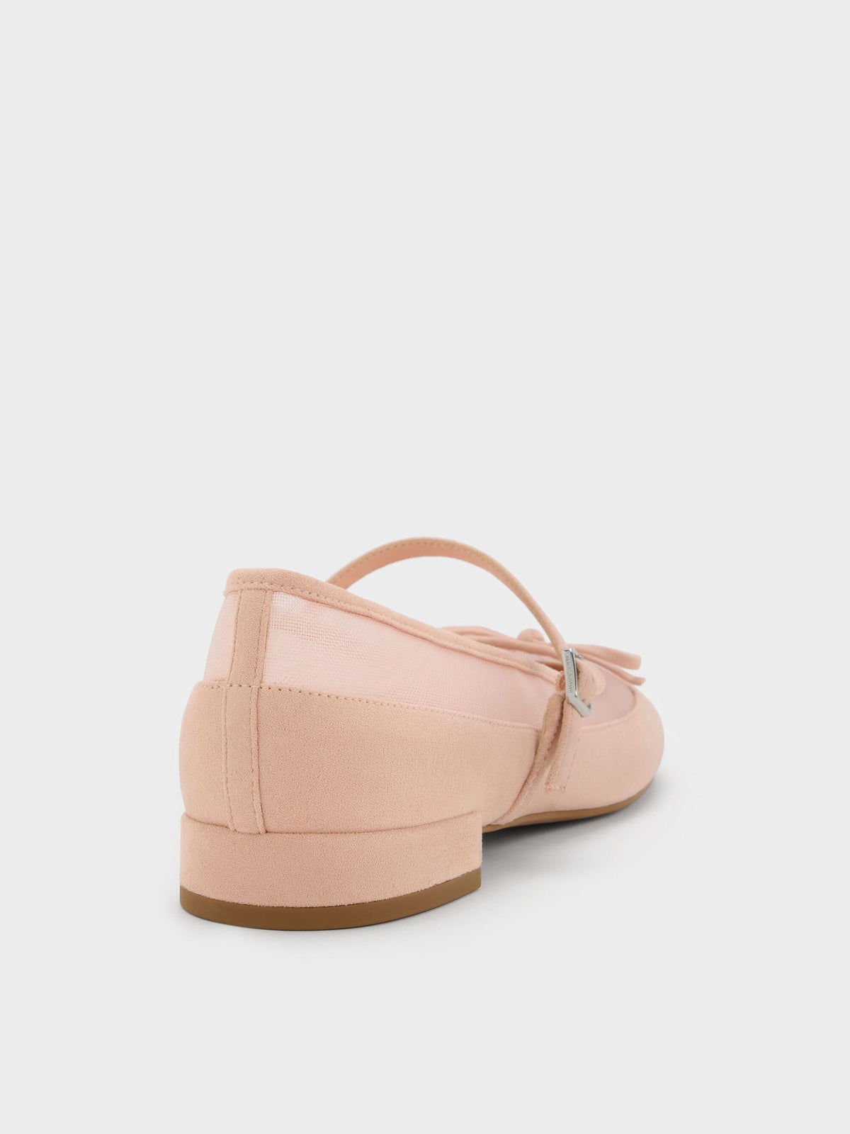 CHARLES & KEITH Premium | Mulligan Faux Suede & Mesh Mary Janes - Blush