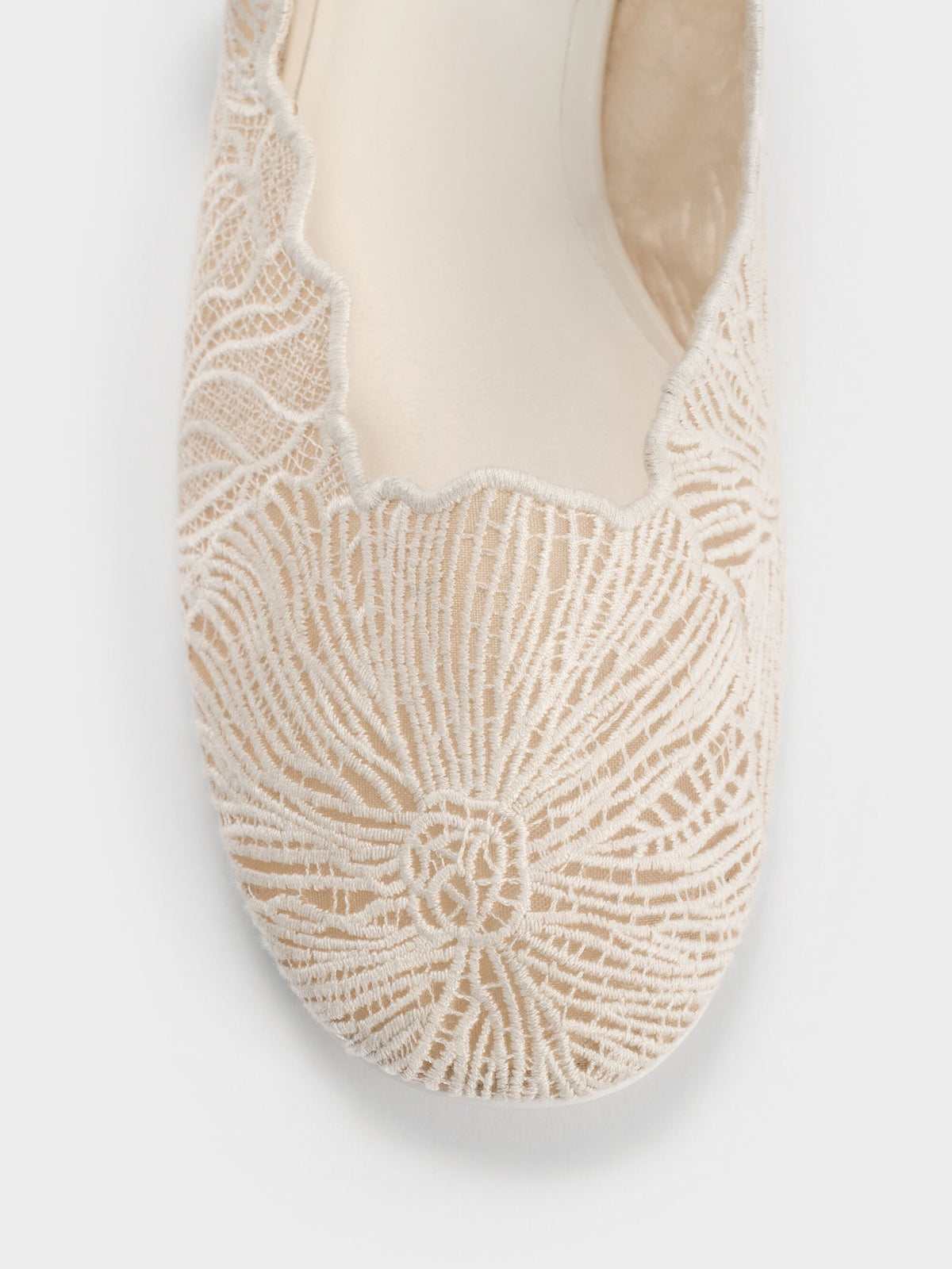CHARLES & KEITH Great Value | Meja Floral Mary Jane Flats - White