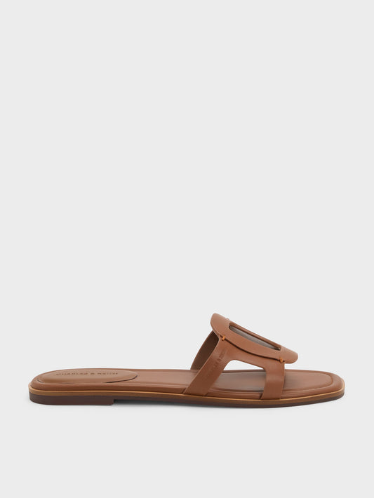 CHARLES & KEITH Special Offer | Easley Cut-Out Slide Sandals - Caramel