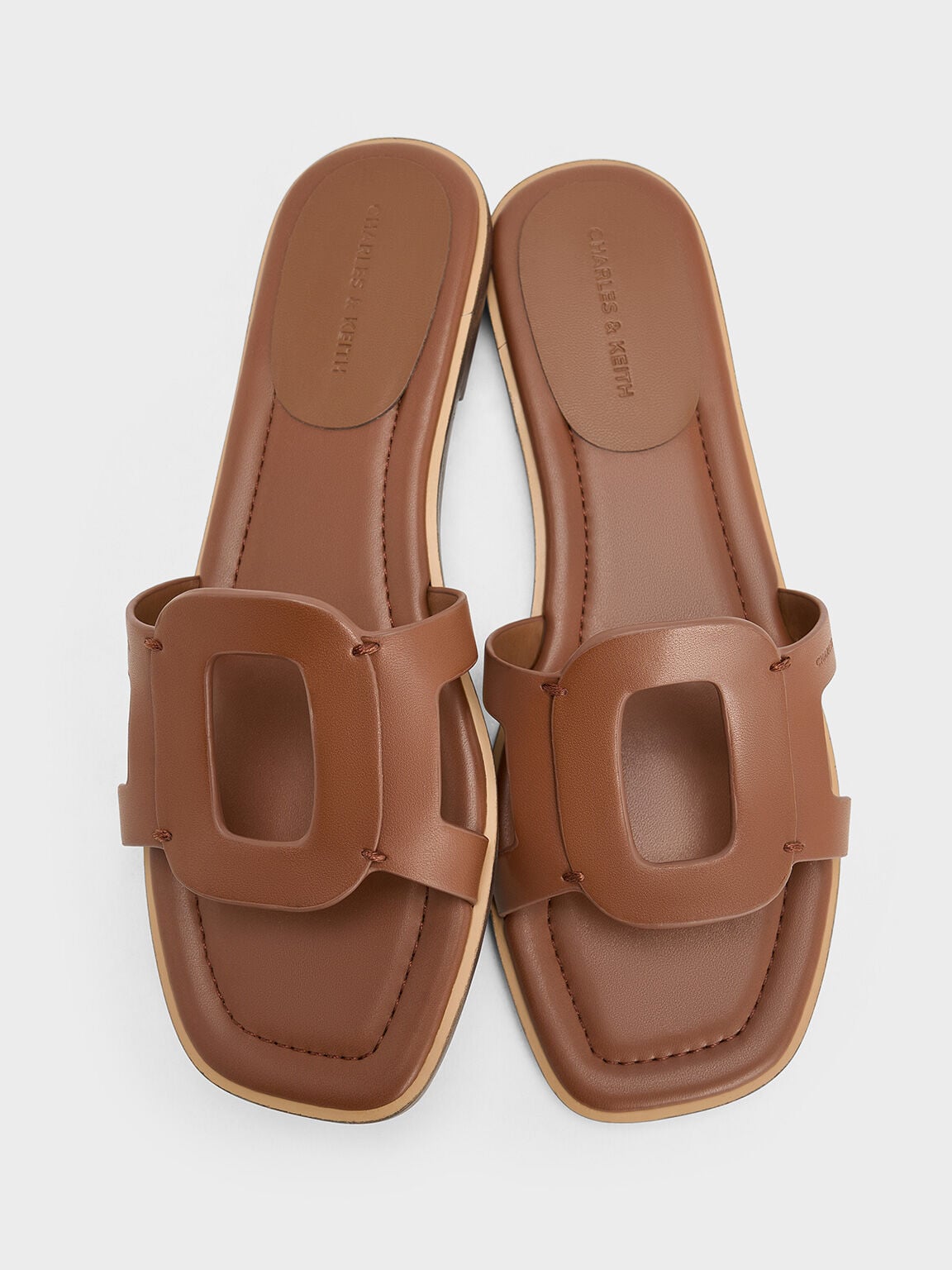 CHARLES & KEITH Special Offer | Easley Cut-Out Slide Sandals - Caramel