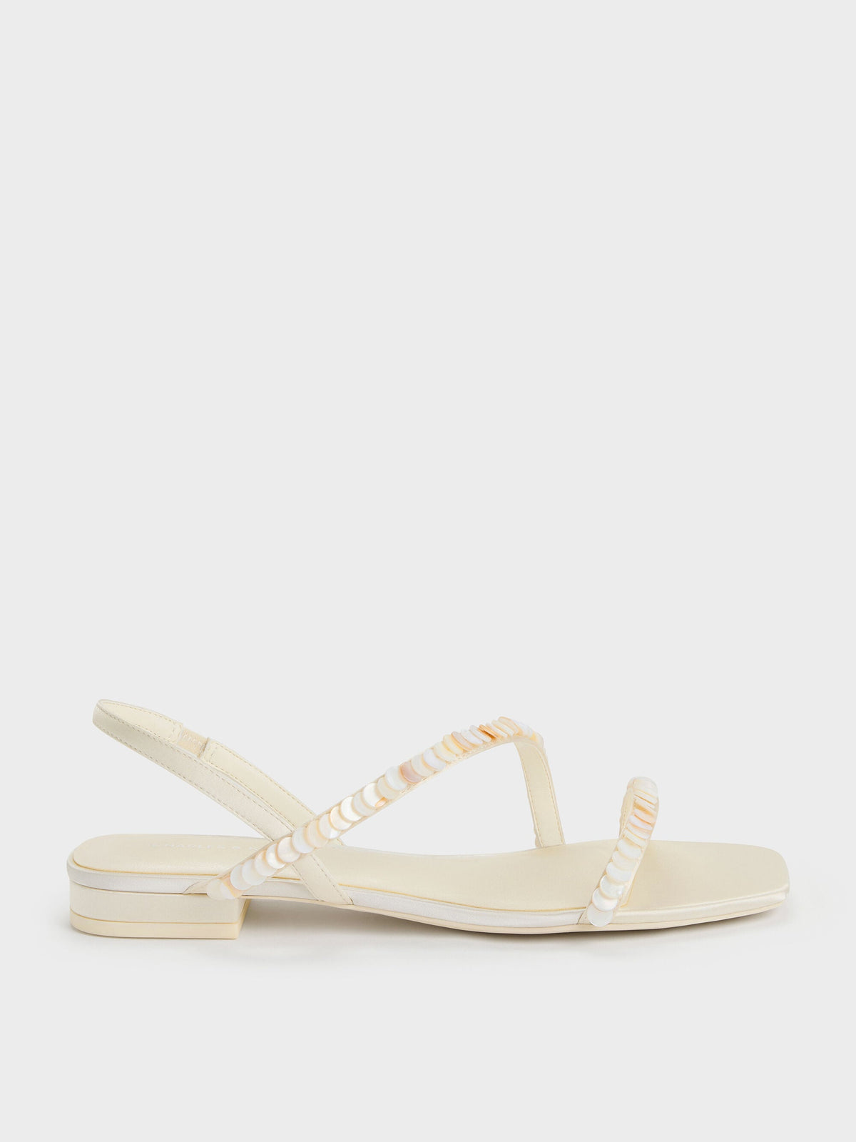 CHARLES & KEITH Top Pick | Briella Sequinned Strappy Sandals - Cream