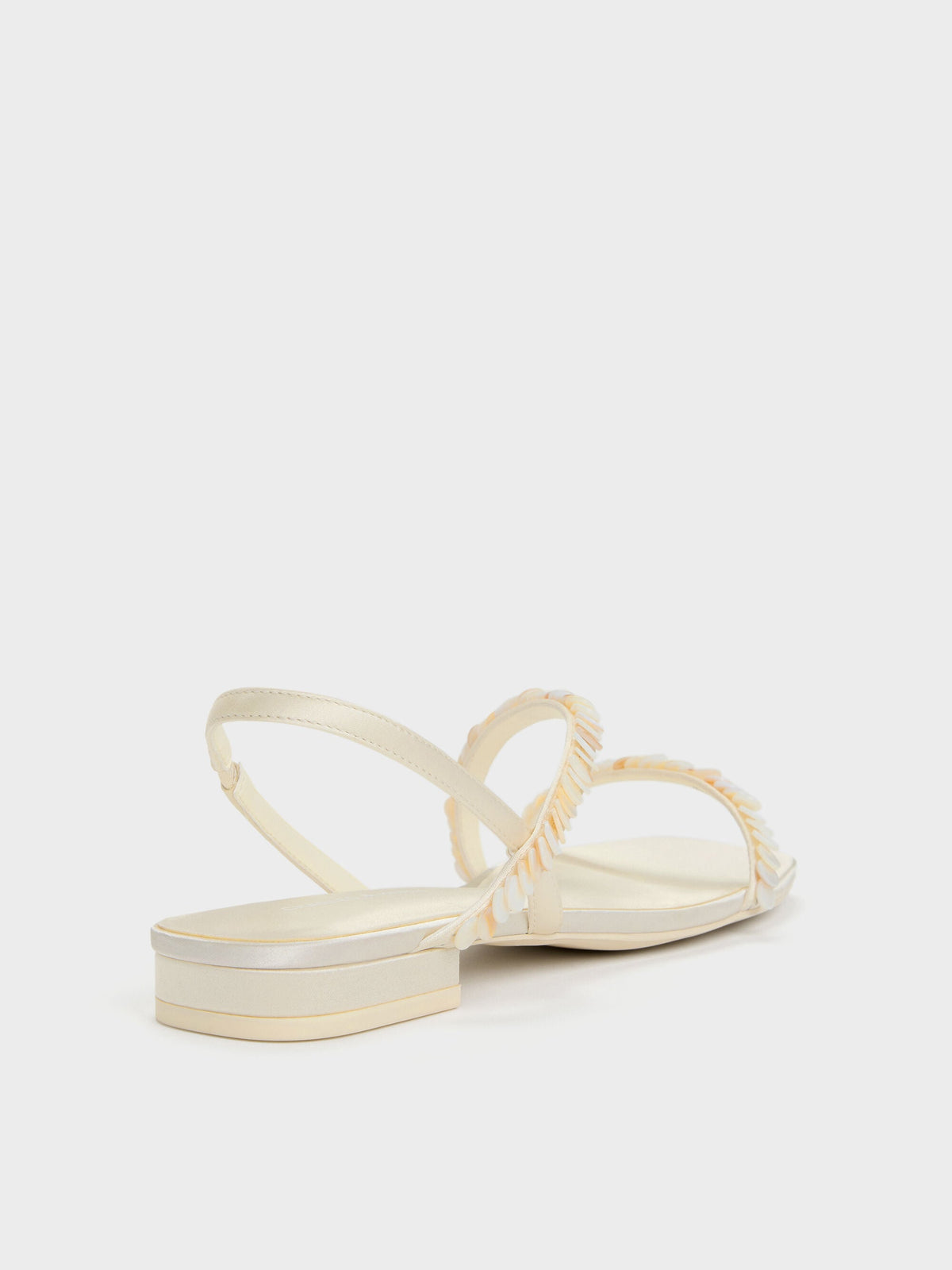 CHARLES & KEITH Top Pick | Briella Sequinned Strappy Sandals - Cream