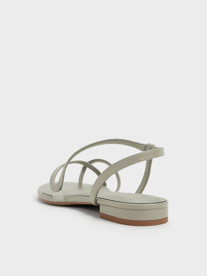 CHARLES & KEITH Great Value | Arden Wavy Toe-Ring Sandals - Mint Green