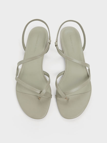 CHARLES & KEITH Great Value | Arden Wavy Toe-Ring Sandals - Mint Green