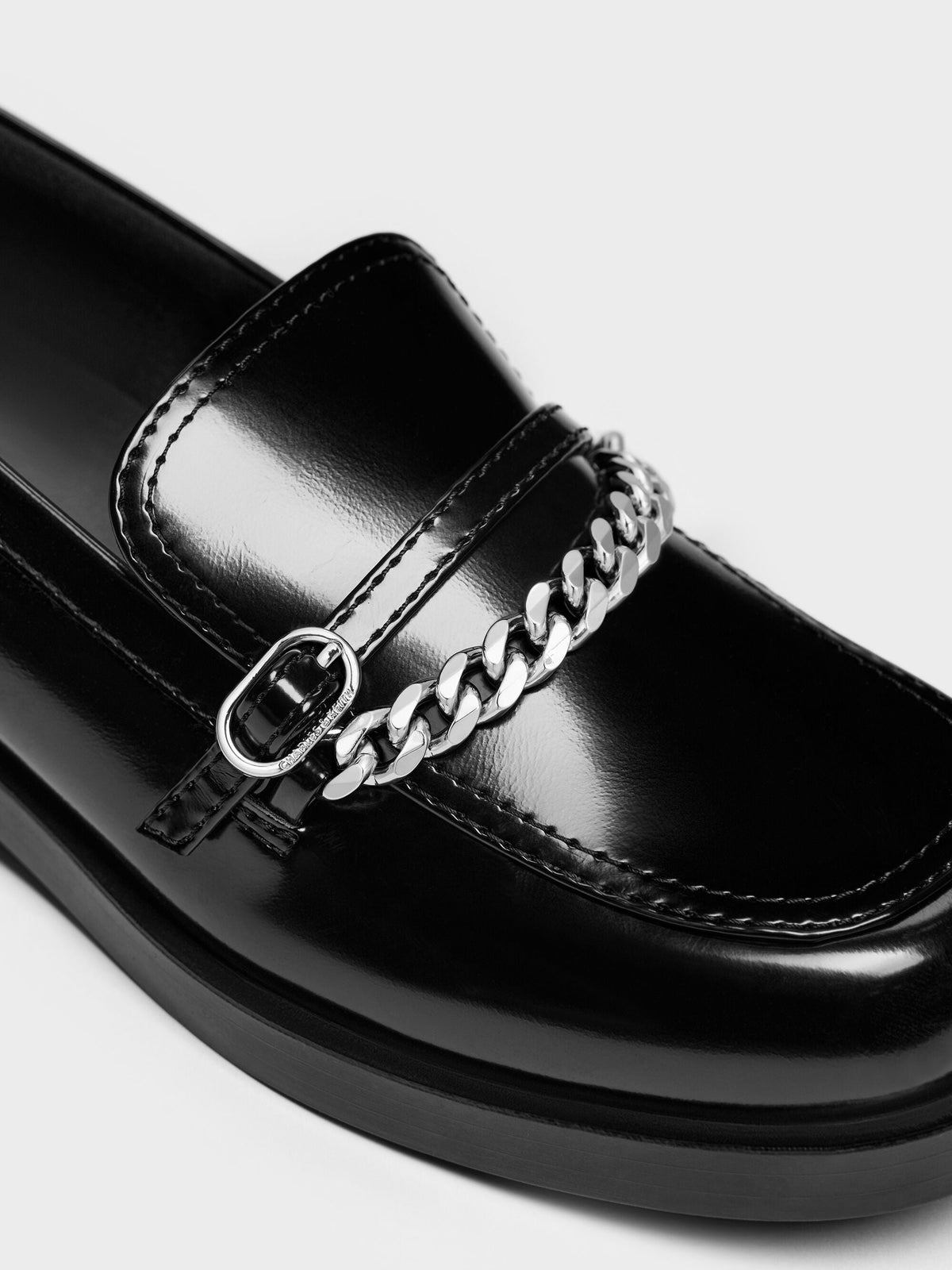 CHARLES & KEITH Everyday | Georgie Chain Loafers - Black Box