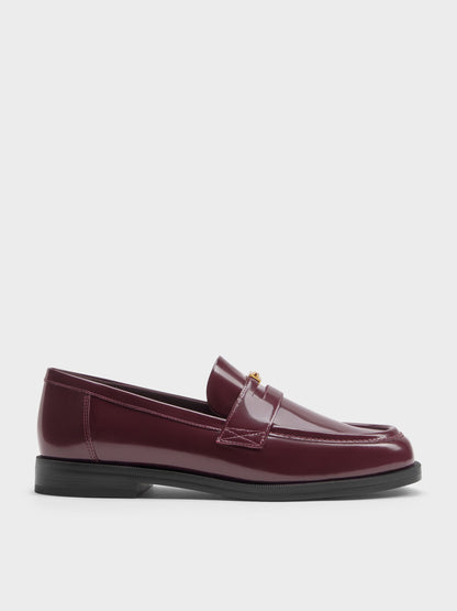 CHARLES & KEITH Quality | Georgina Leather Penny Loafers - Burgundy