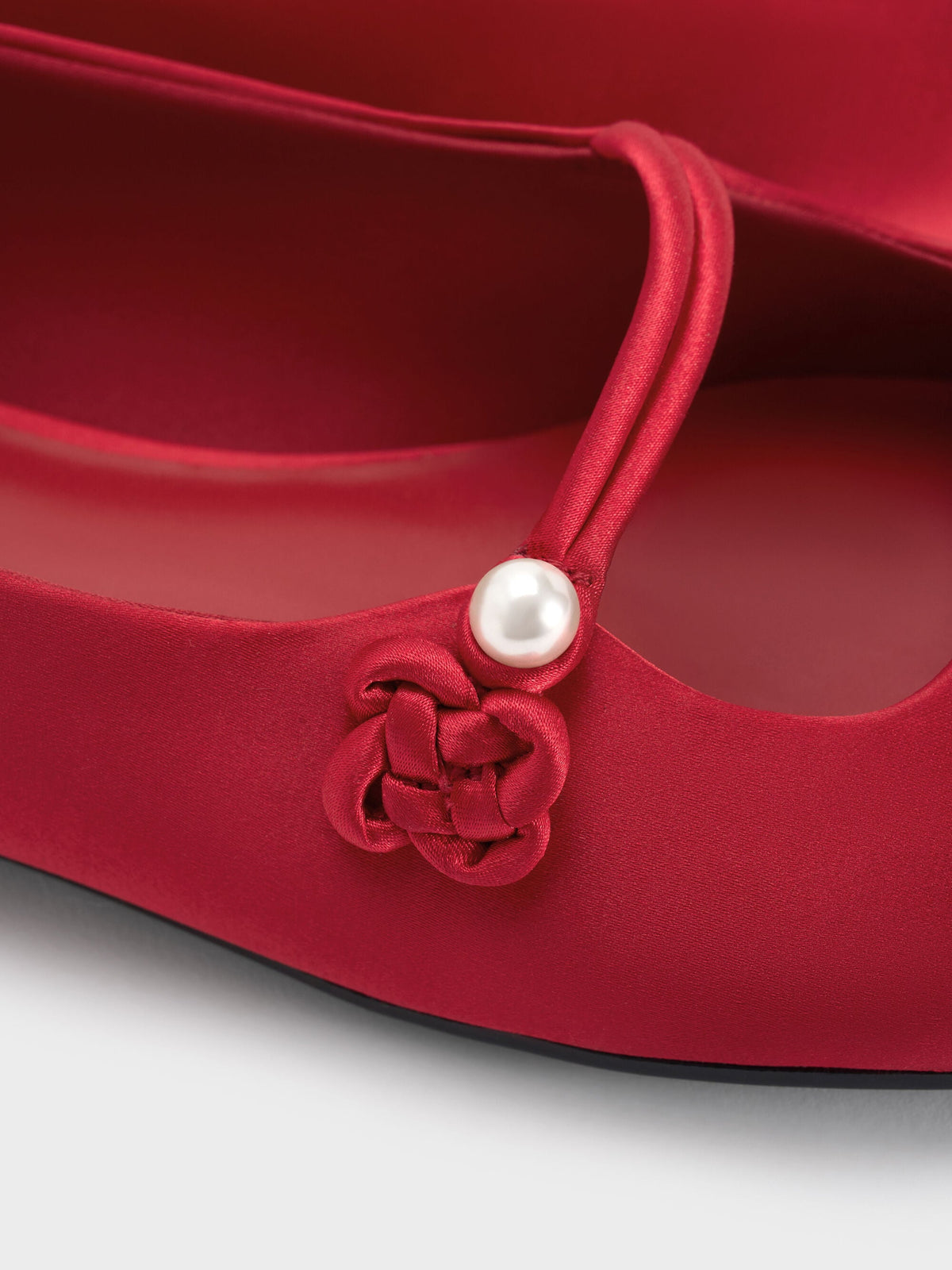 CHARLES & KEITH Value | Orinda Knot-Pearl Mary Jane Flats - Red