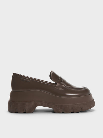 CHARLES & KEITH Best Price | Leoi Platform Penny Loafers - Dark Brown