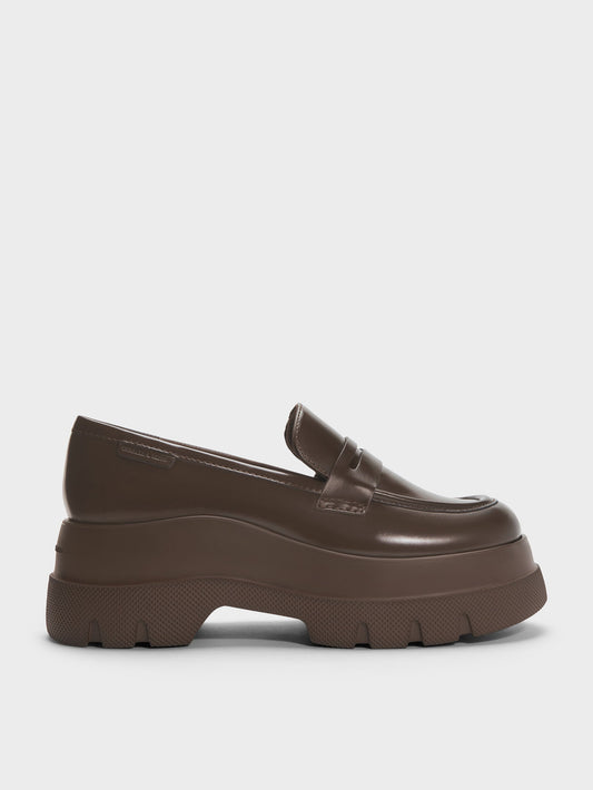 CHARLES & KEITH Best Price | Leoi Platform Penny Loafers - Dark Brown