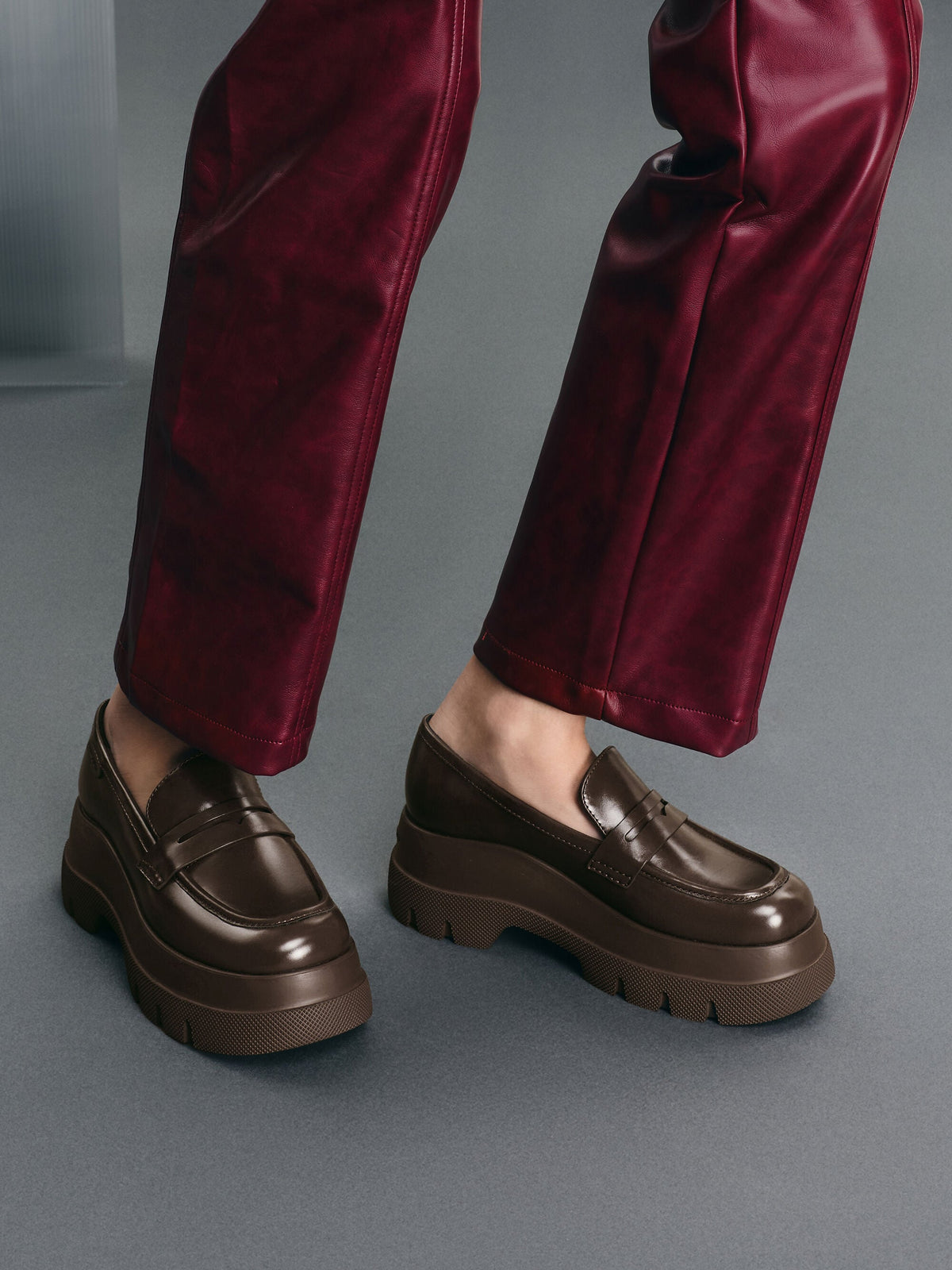 CHARLES & KEITH Best Price | Leoi Platform Penny Loafers - Dark Brown