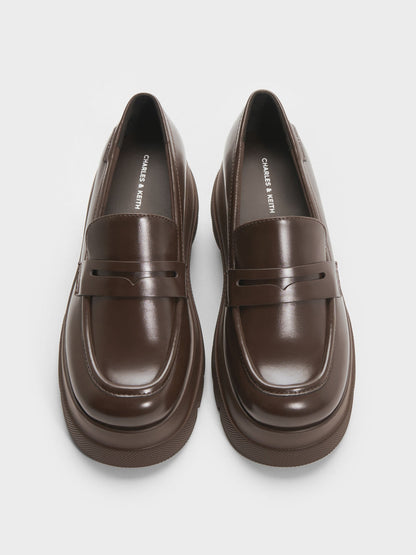 CHARLES & KEITH Best Price | Leoi Platform Penny Loafers - Dark Brown