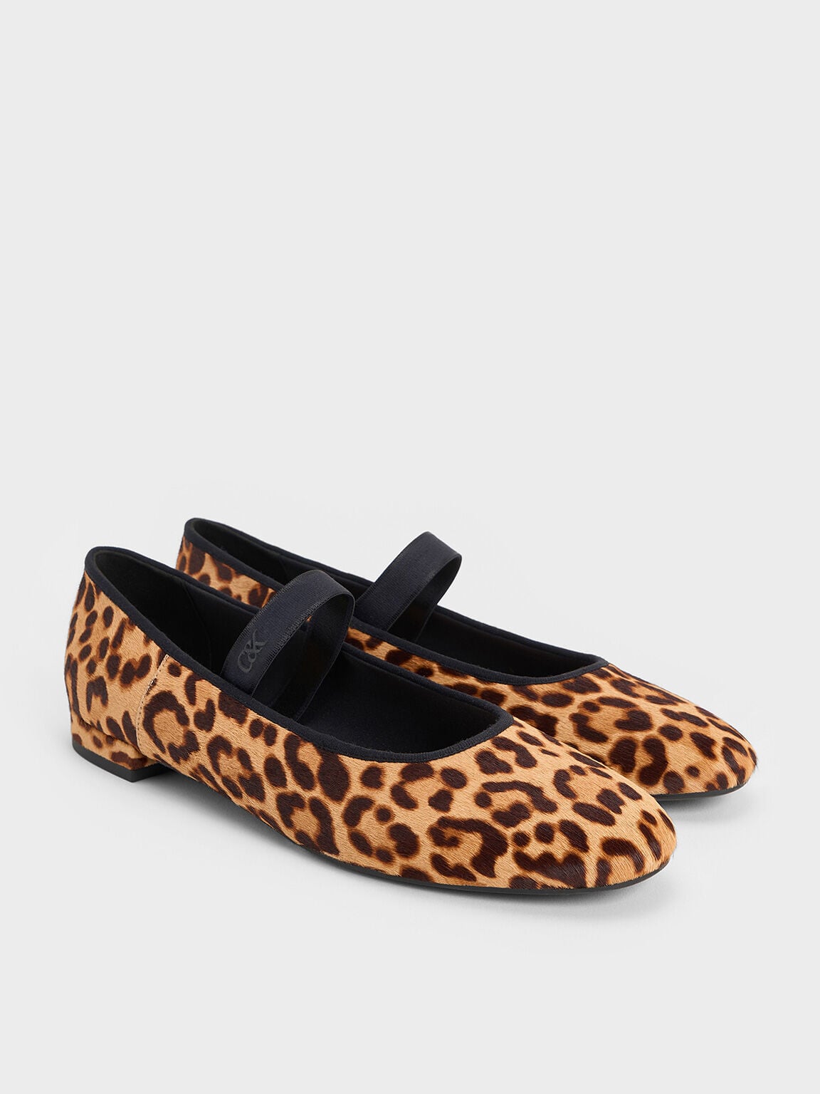 CHARLES & KEITH Top Pick | Leopard-Print Textured Mary Jane Flats - Multi