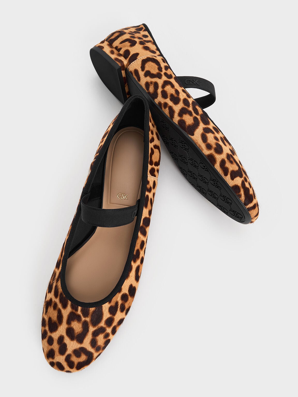 CHARLES & KEITH Top Pick | Leopard-Print Textured Mary Jane Flats - Multi