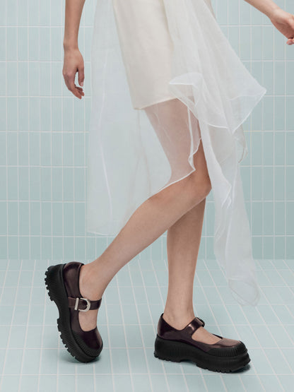 CHARLES & KEITH Deals | Darra Platform Mary Janes - Burgundy