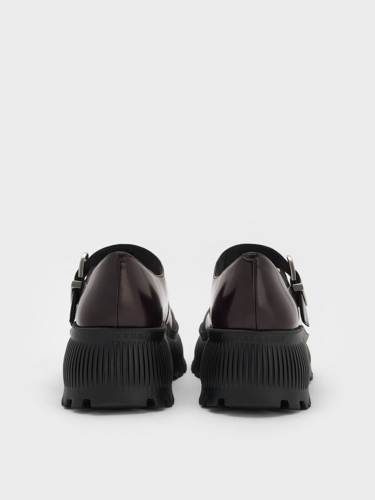 CHARLES & KEITH Deals | Darra Platform Mary Janes - Burgundy
