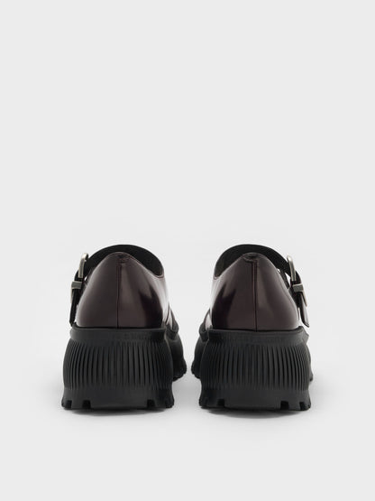 CHARLES & KEITH Deals | Darra Platform Mary Janes - Burgundy