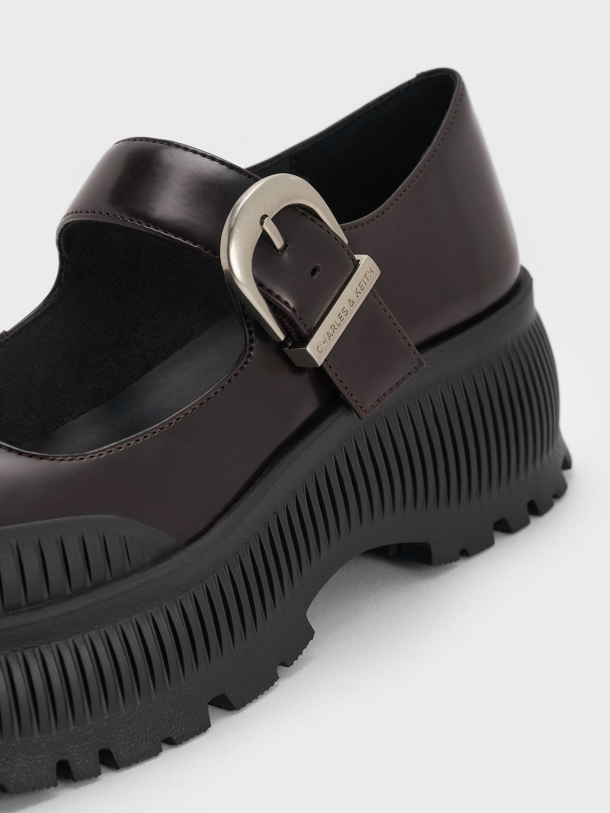 CHARLES & KEITH Deals | Darra Platform Mary Janes - Burgundy