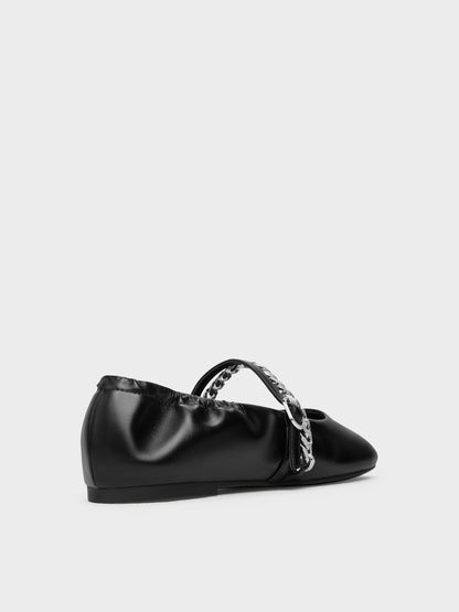 CHARLES & KEITH Popular | Georgie Chain Mary Jane Flats - Black