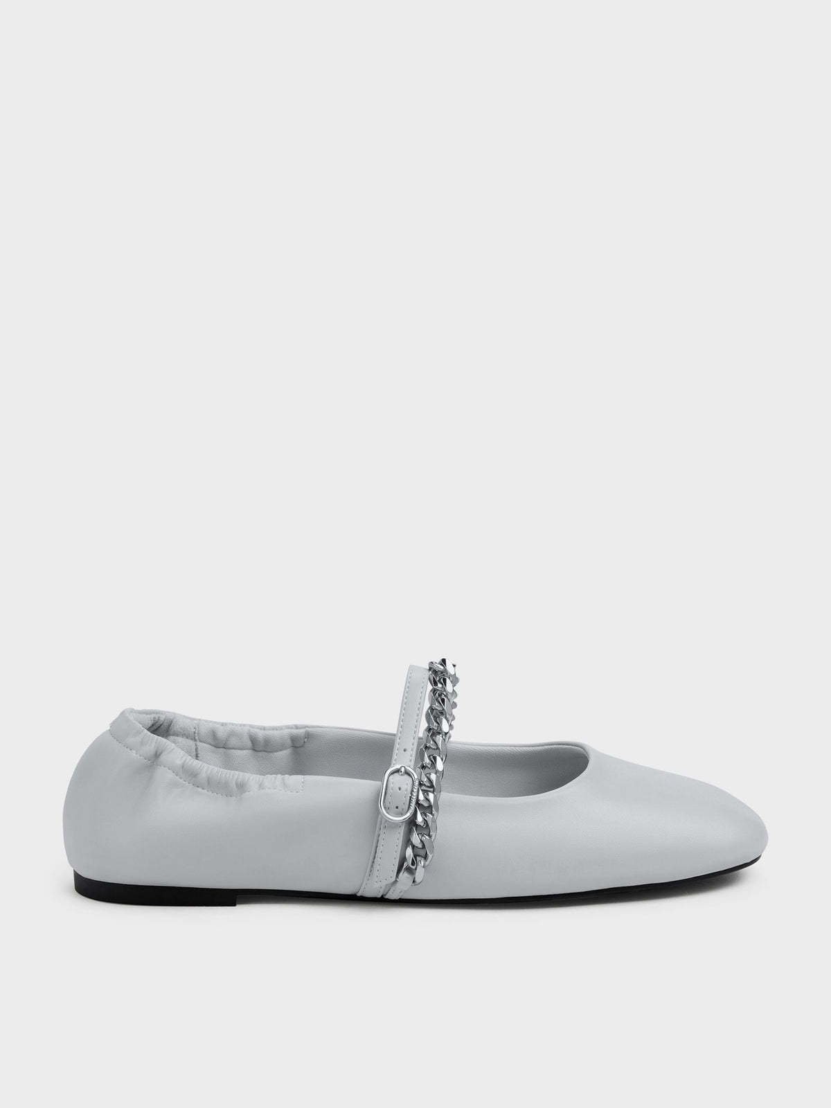 CHARLES & KEITH Latest | Georgie Chain Mary Jane Flats - Light Grey