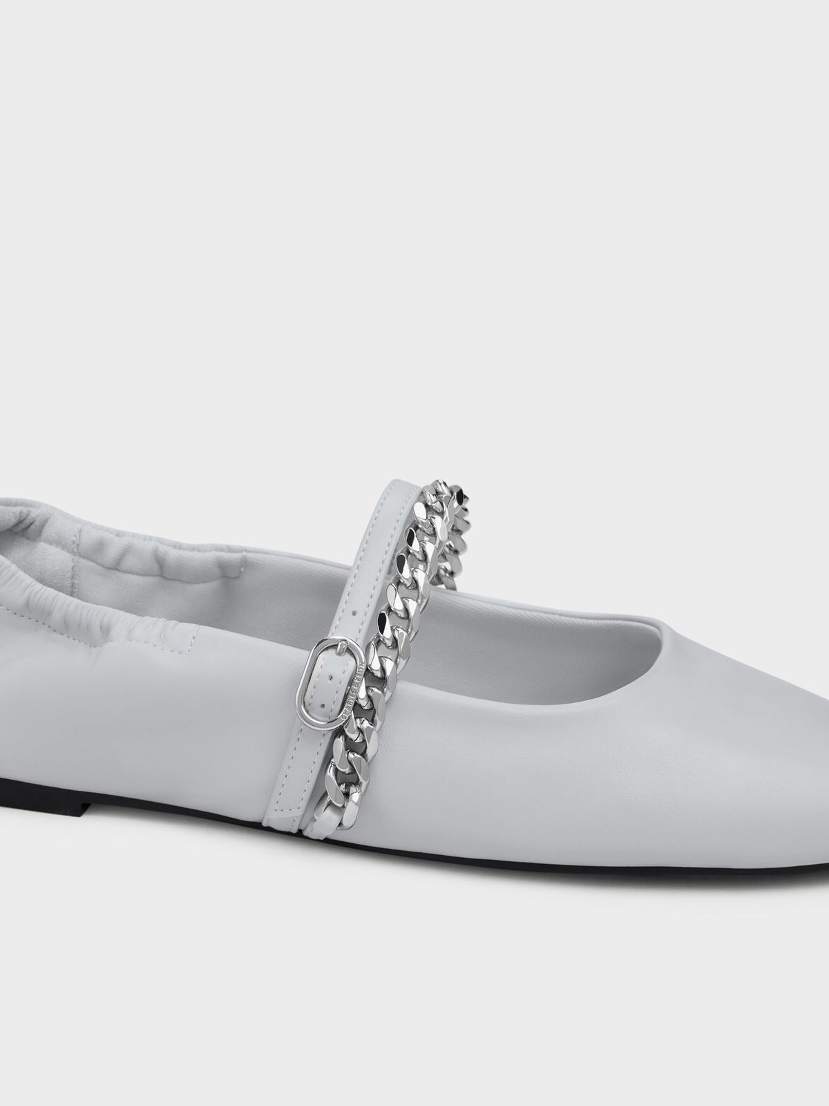 CHARLES & KEITH Latest | Georgie Chain Mary Jane Flats - Light Grey