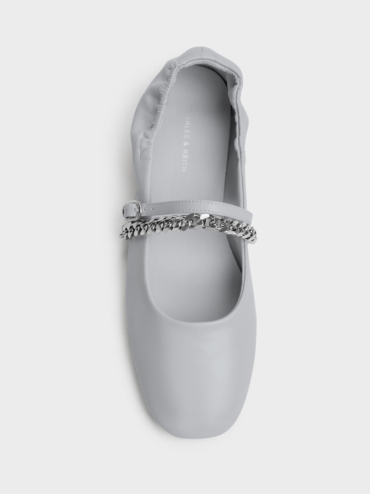 CHARLES & KEITH Latest | Georgie Chain Mary Jane Flats - Light Grey