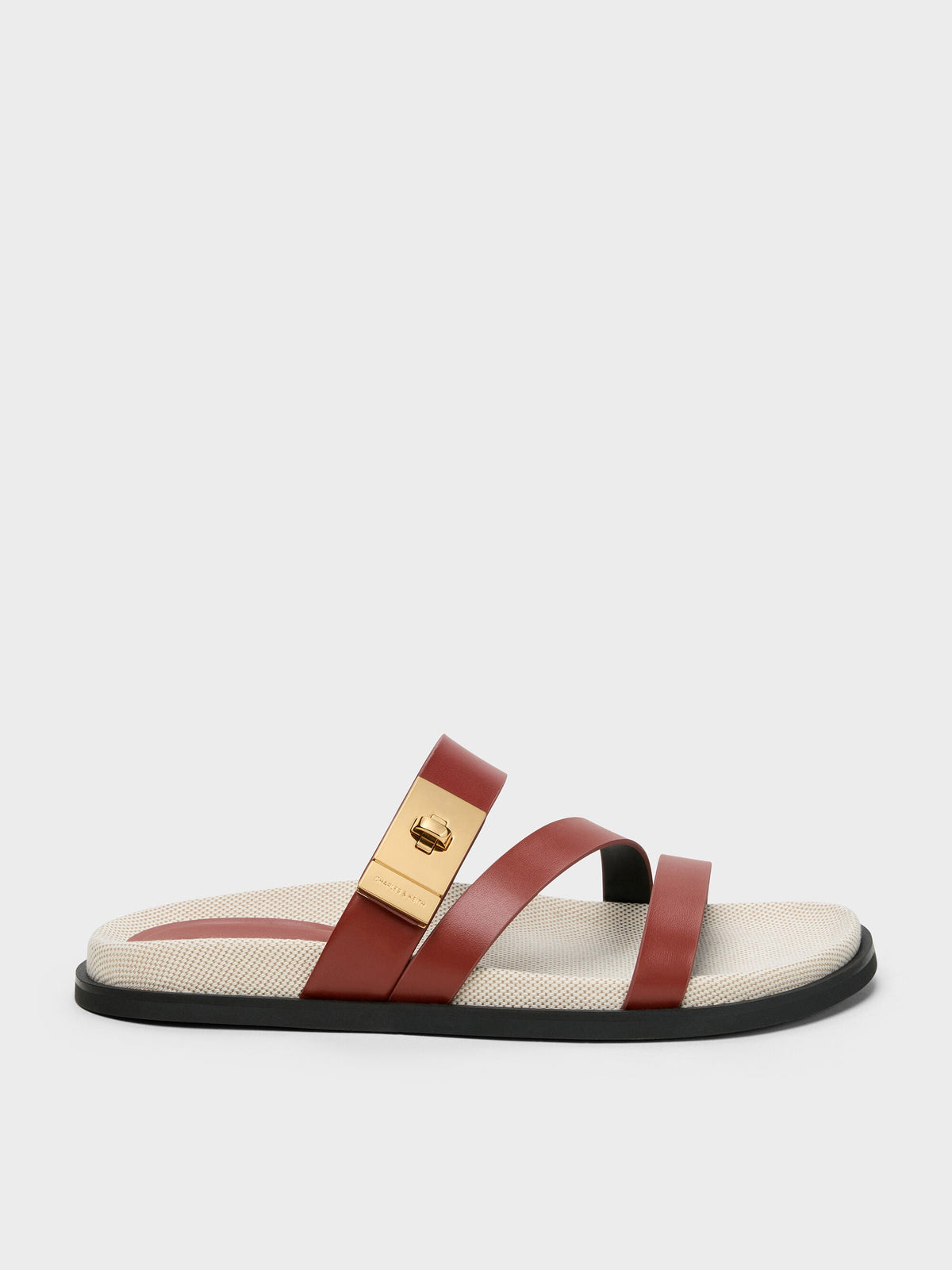 CHARLES & KEITH Smart Buy | Aelin Canvas Metallic-Buckle Strappy Sandals - Multi