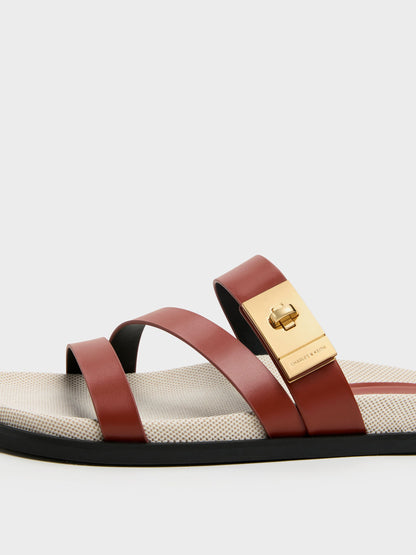 CHARLES & KEITH Smart Buy | Aelin Canvas Metallic-Buckle Strappy Sandals - Multi