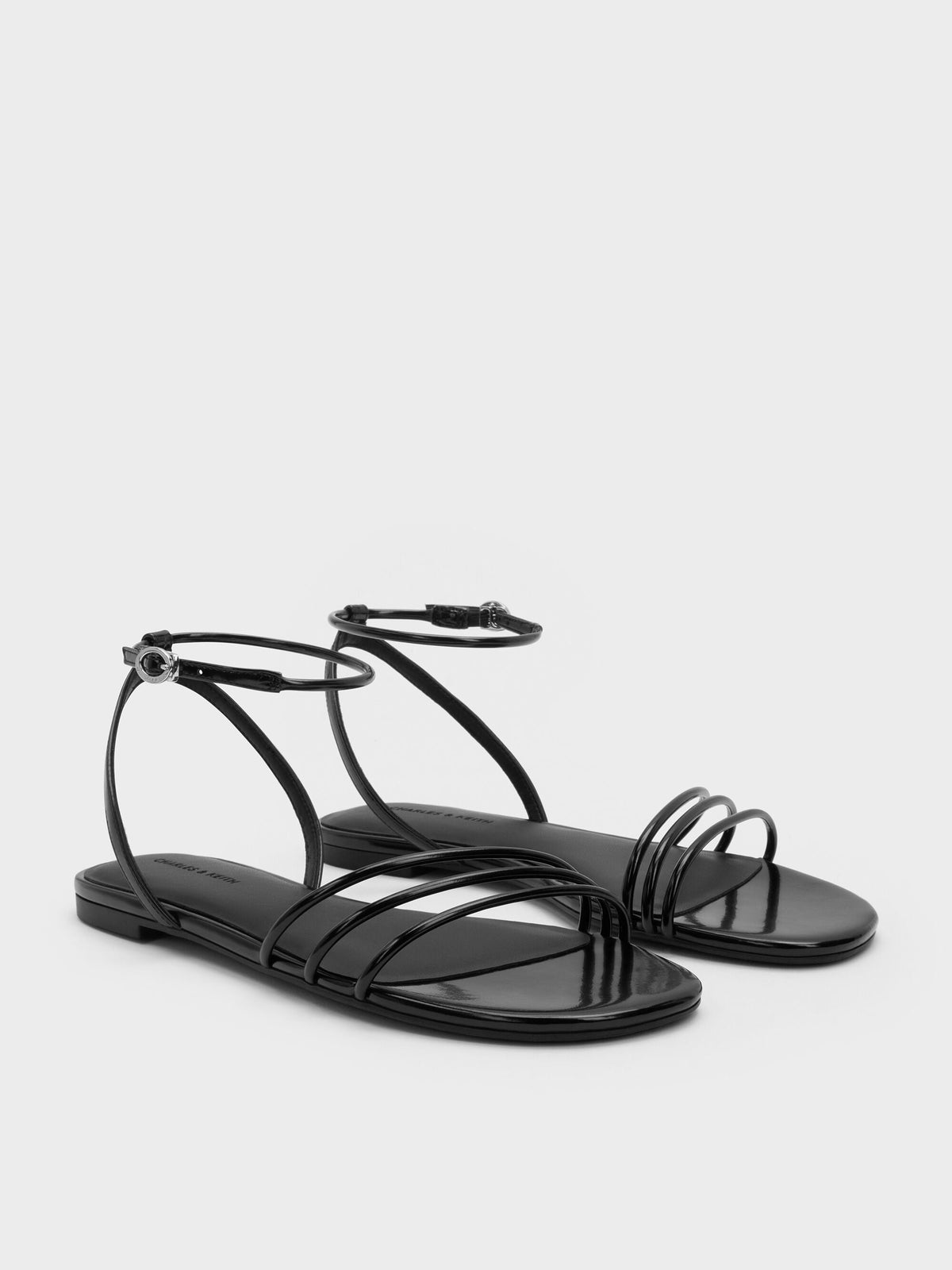 CHARLES & KEITH Exclusive | Triple-Strap Sandals - Black Box