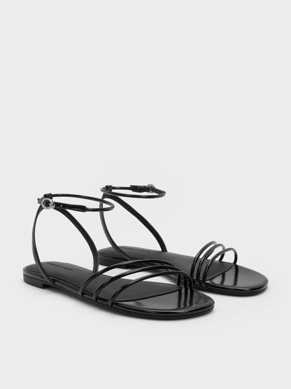 CHARLES & KEITH Exclusive | Triple-Strap Sandals - Black Box